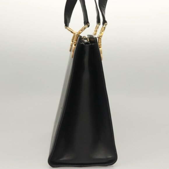 Salvatore Ferragamo Gancini Shoulder Bag Leather Black Gold Auth - Picture 4 of 16